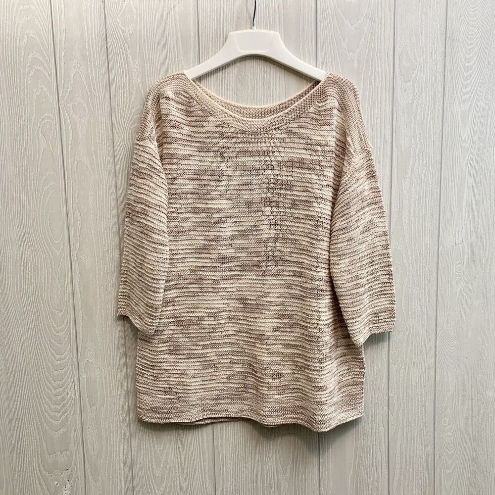 J Jill Fawn Cream Beige Boat Neck Sweater Size Small NWT